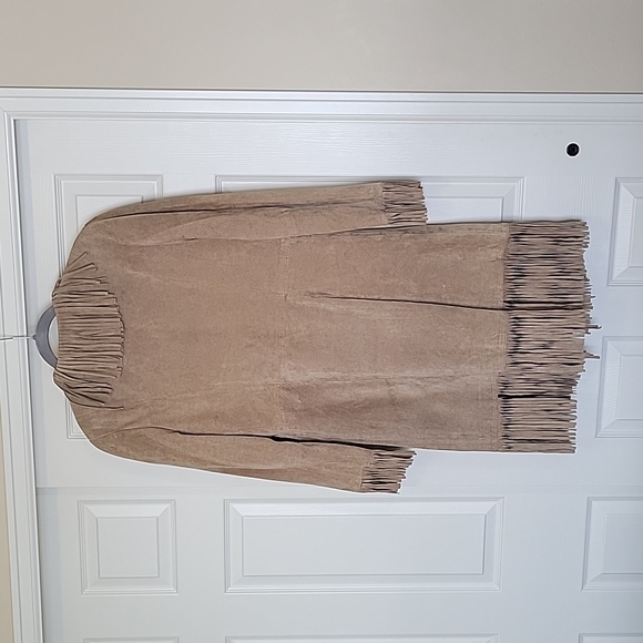 Suede Long Fringe Coat - Picture 2 of 8